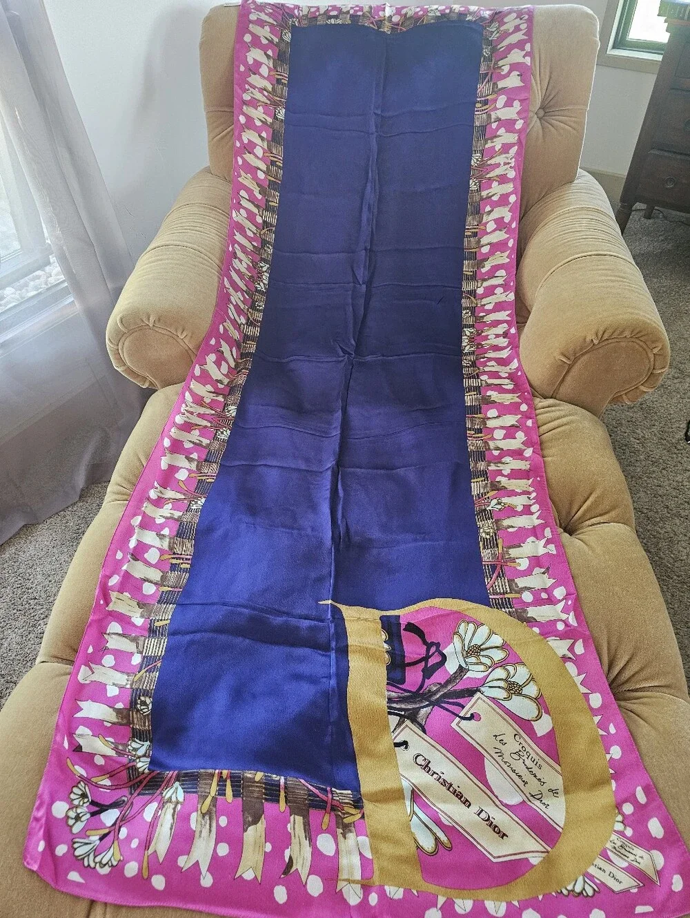 Vintage Christian Dior Silk Scarf 